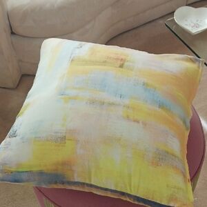 Accent Pillow/graphics Design,yellow-white-gray, 18x18",,New